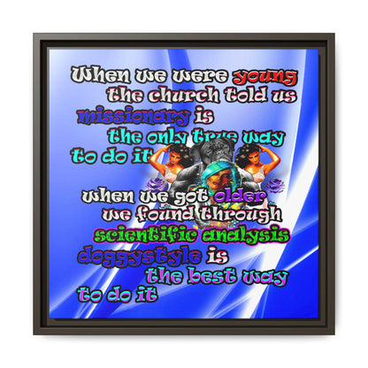 doggystyle - framed canvas art (blue-white wave)