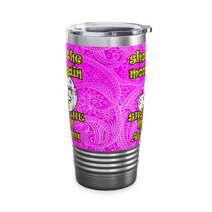 shoot the moon again - Ringneck Tumbler, 20oz (pink swirl)