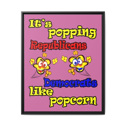 popping like popcorn - framed canvas art (light pink)