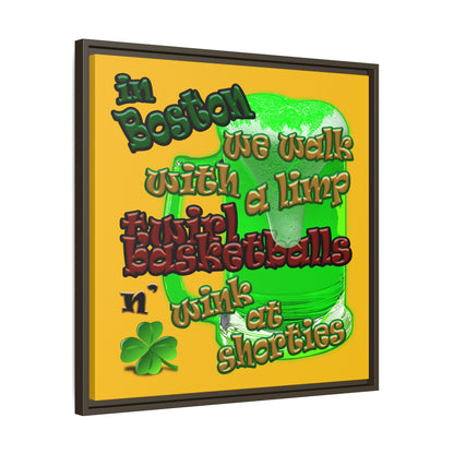 celtics logo - framed canvas art (yellow)