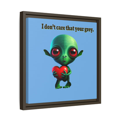 I don't care that your grey - framed canvas art (light blue)