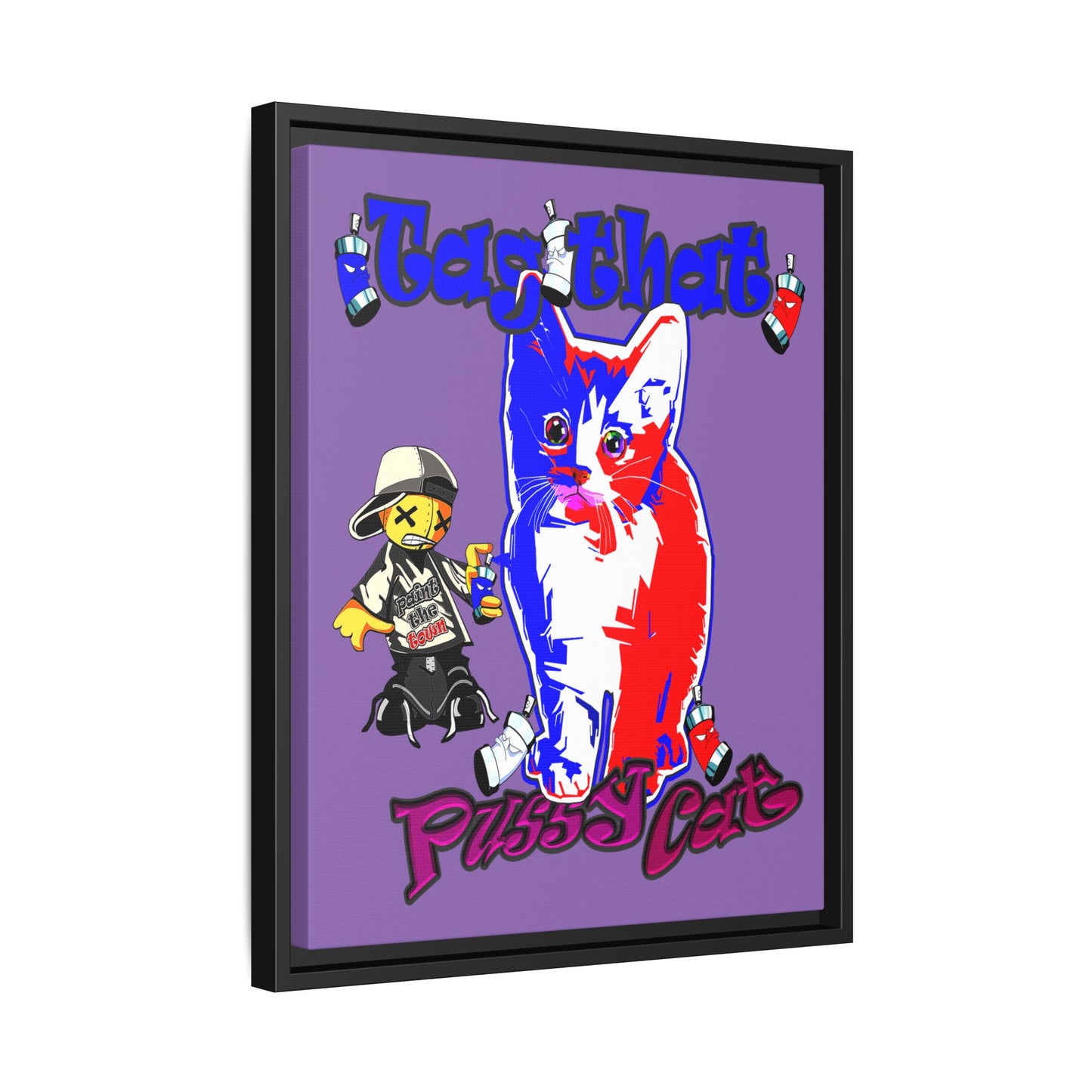 tag that - framed canvas art (light purple)