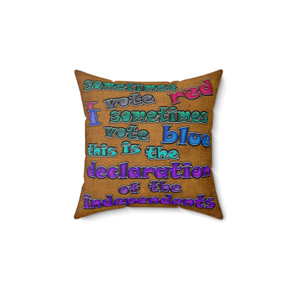 declaration of the independents - Spun Polyester Square Pillow - (dichromatic brown papyrus)