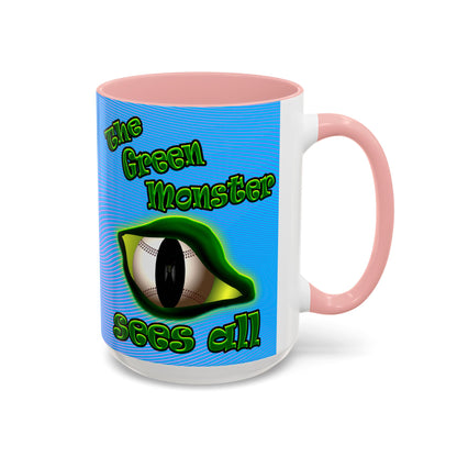 green monster - Accent Mug (light blue-purple wave)