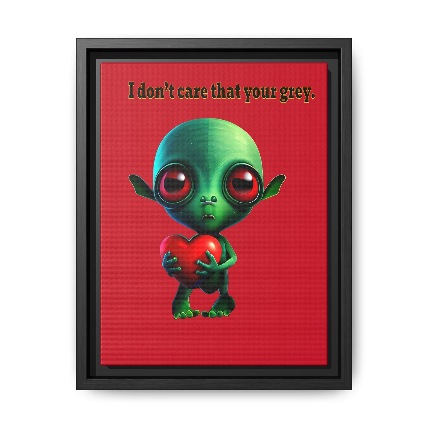 I don't care that your grey - framed canvas art (dark red)