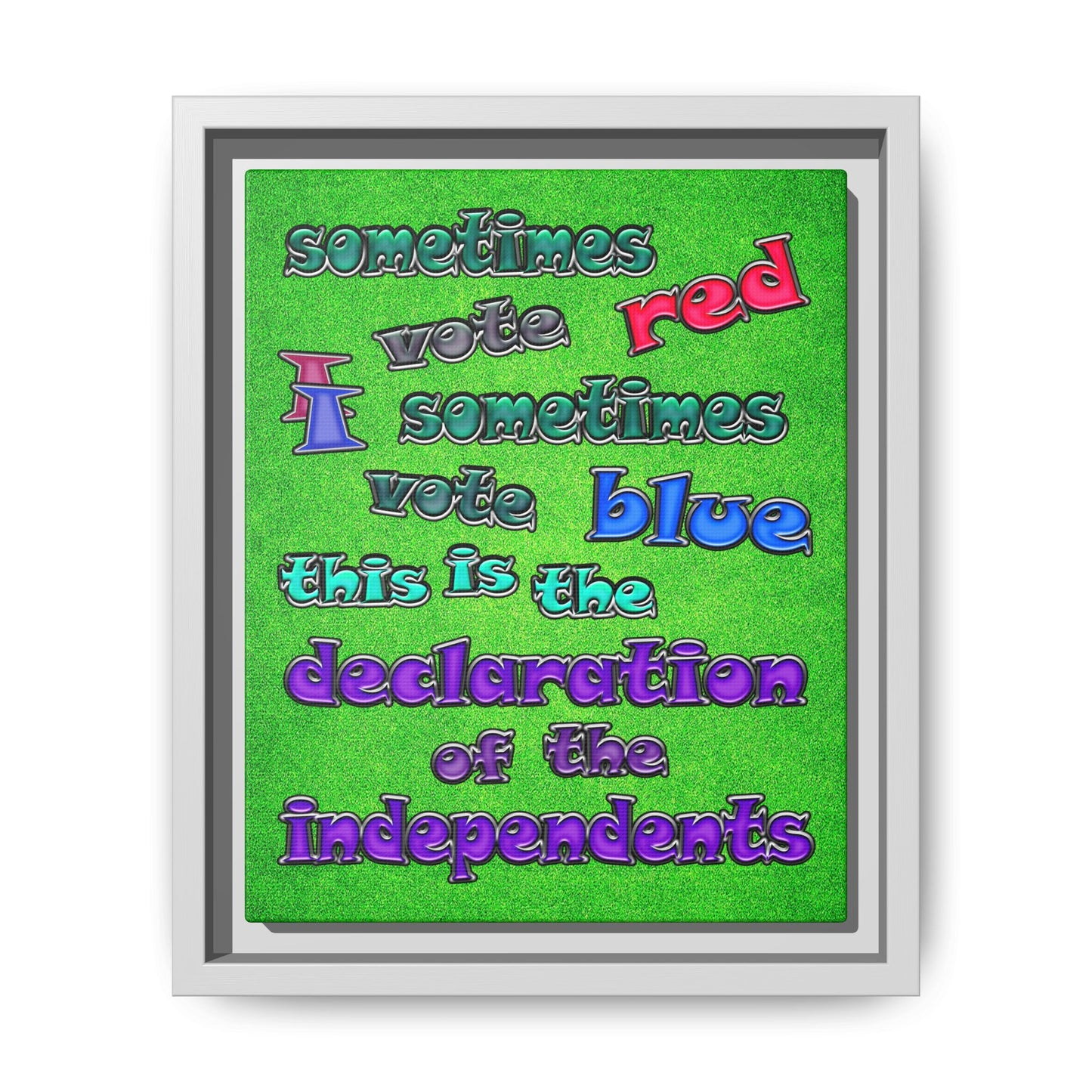 declaration of the independents - framed canvas art (green turf)