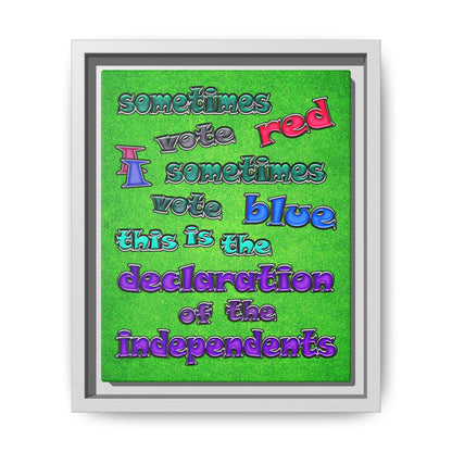 declaration of the independents - framed canvas art (green turf)