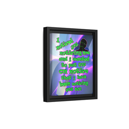 noticed you noticing - framed canvas art (grey-pink wave)