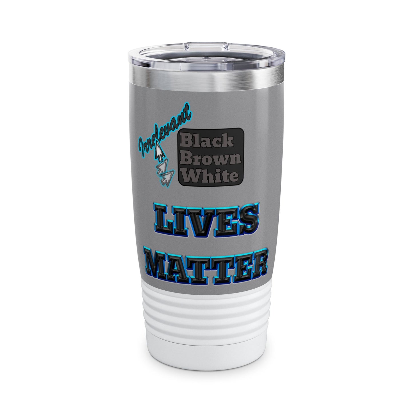 irrelevant - Ringneck Tumbler, 20oz (grey)