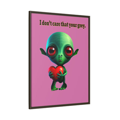 I don't care that your grey - framed canvas art (light pink)
