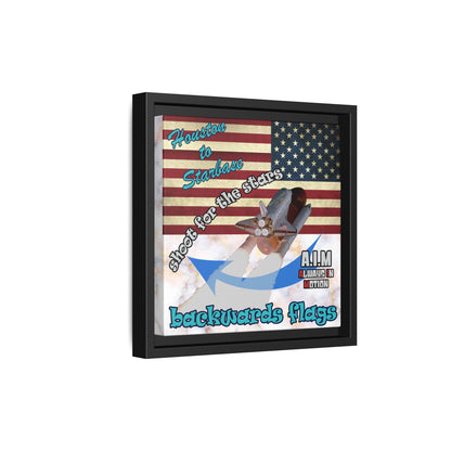 shoot for the stars - framed canvas art (white marble)