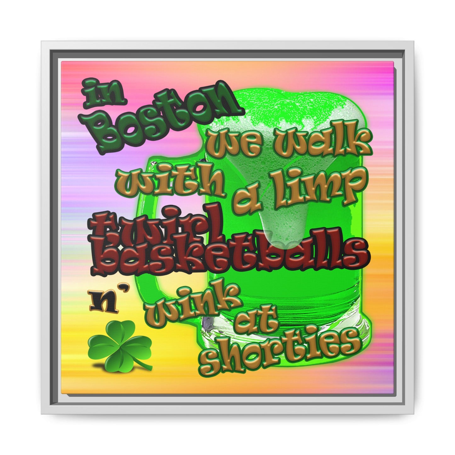 celtics logo - framed canvas art (color blur)