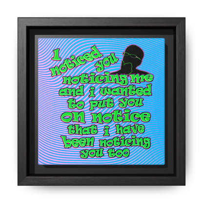 noticed you noticing - framed canvas art (light blue-purple wave)