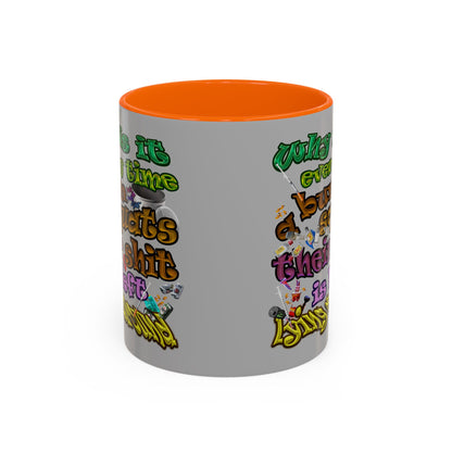 the bum's shit - Accent Mug (light grey)