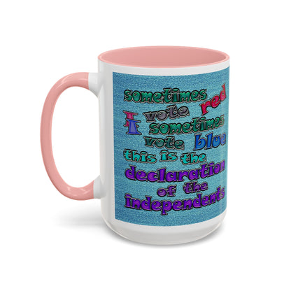 declaration of the independents - Accent Mug (faded blue)