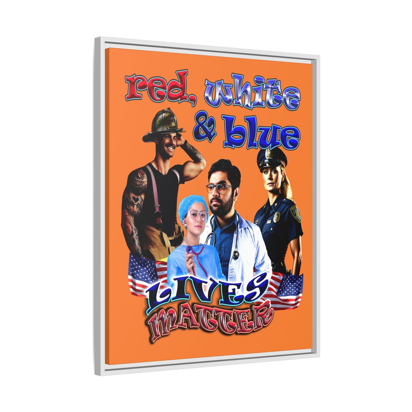 rw&b lives matter - framed canvas art (crusta)