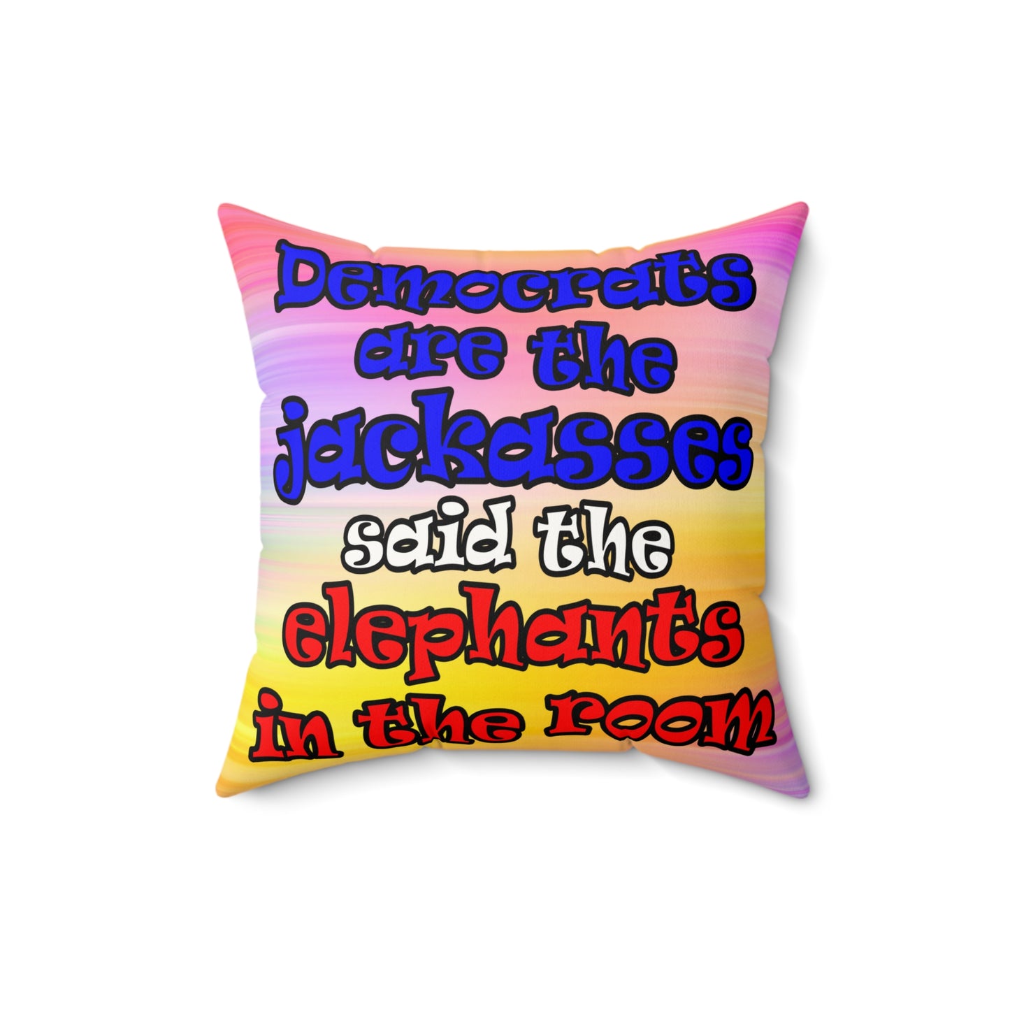 donkeys and elephants - Faux Suede Square Pillow - (color blur)