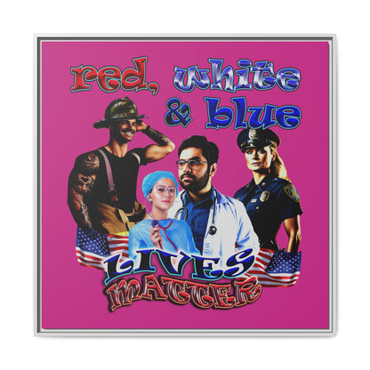 rw&b lives matter - framed canvas art (pink)
