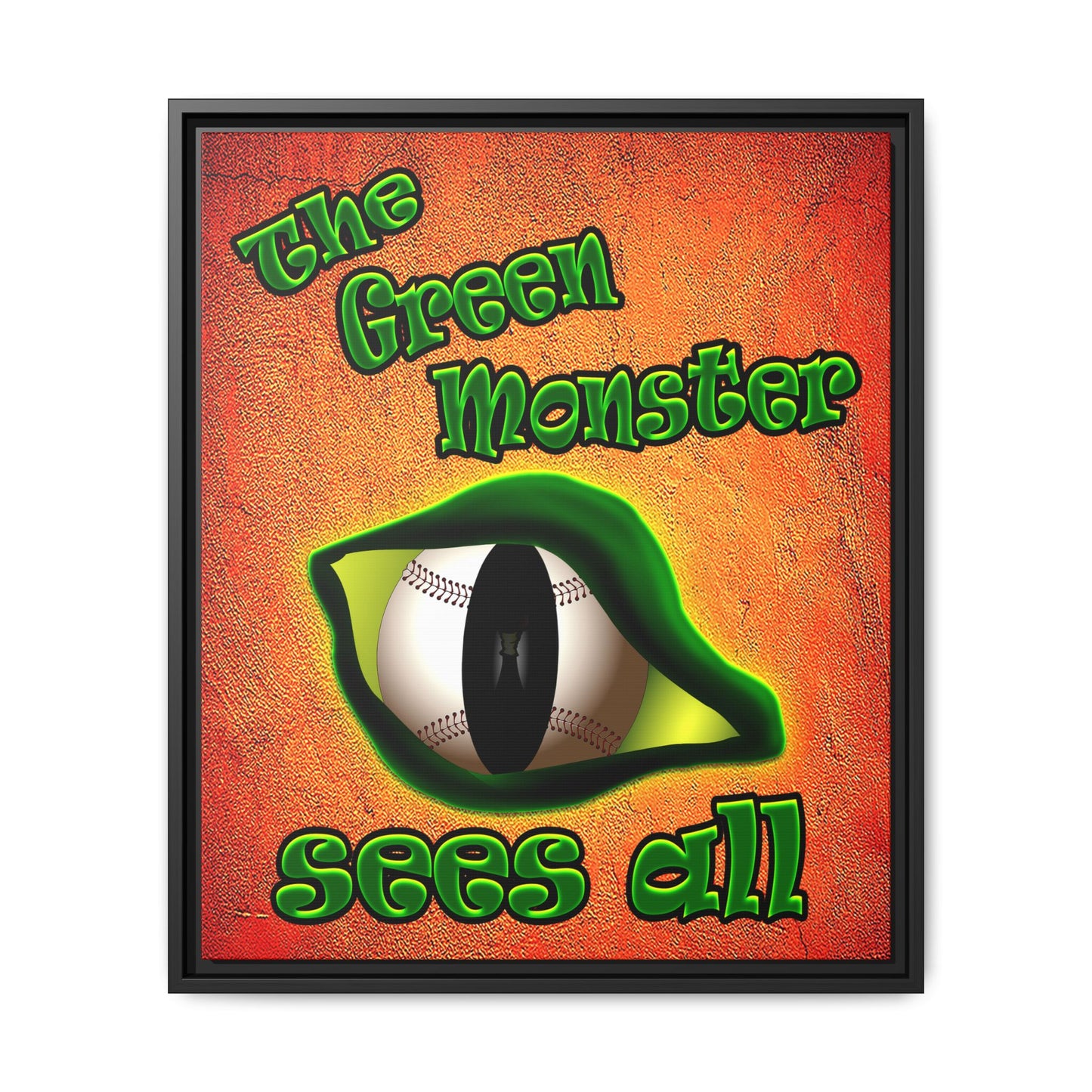 green monster - framed canvas art (burnt orange)