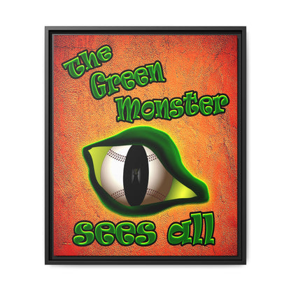 green monster - framed canvas art (burnt orange)