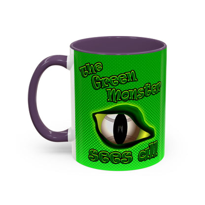 green monster - Accent Mug (logo green)