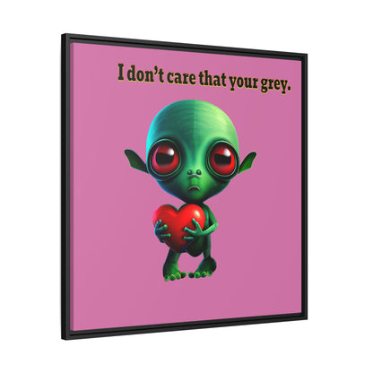 I don't care that your grey - framed canvas art (light pink)