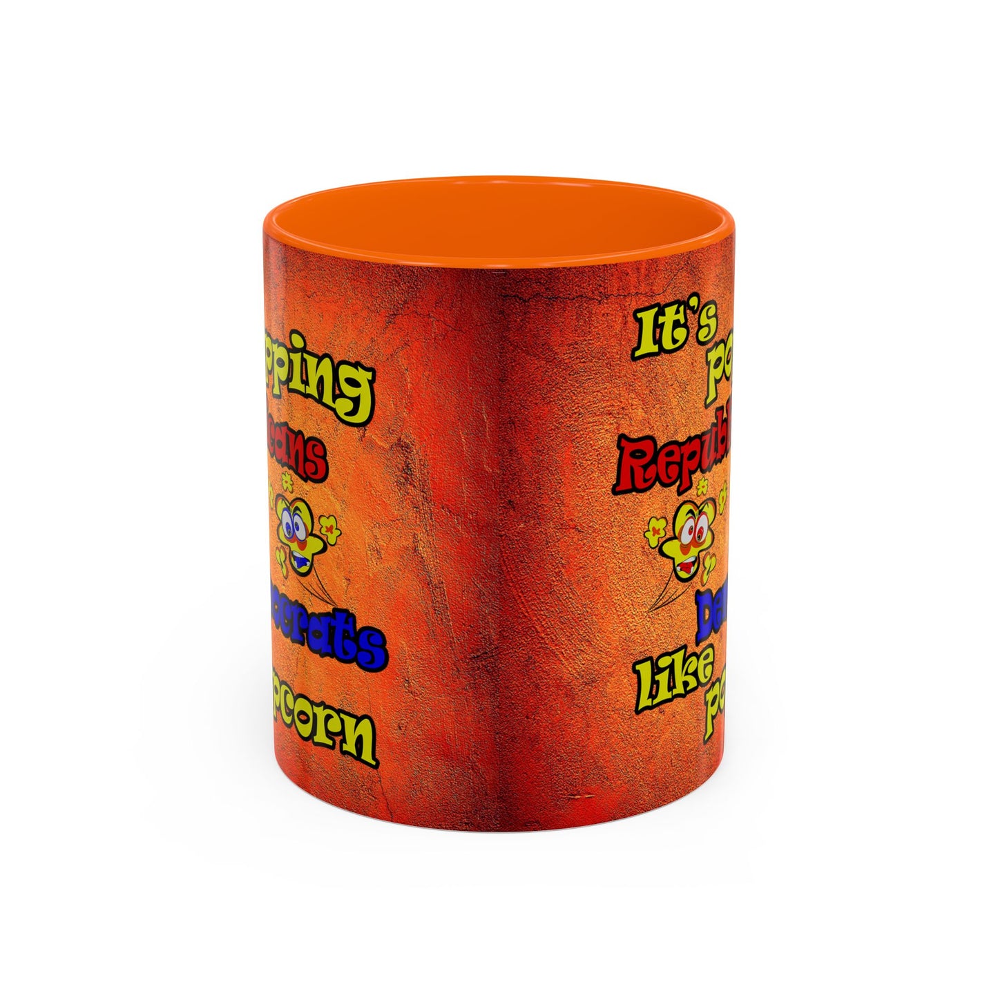 popping like popcorn - Accent Mug (burnt orange)