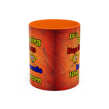 popping like popcorn - Accent Mug (burnt orange)