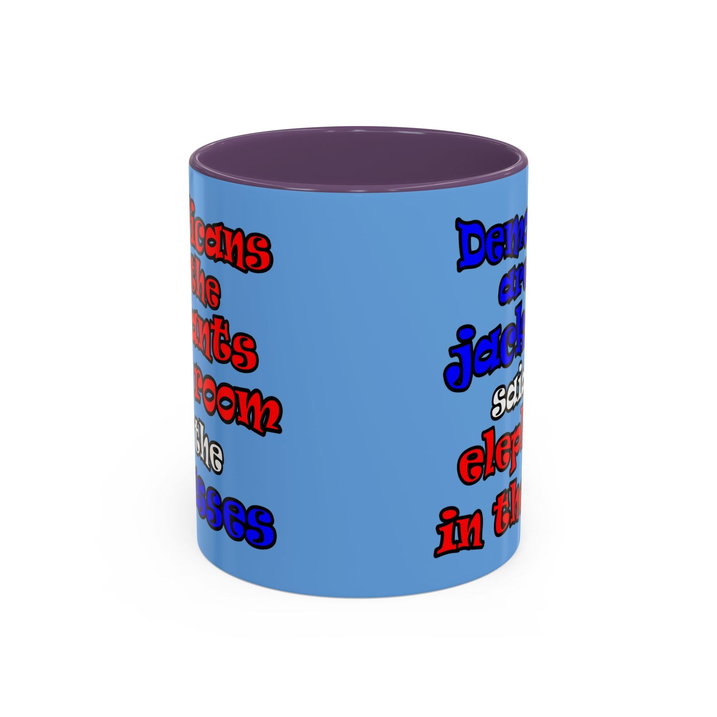 donkeys and elephants - Accent Mug (light blue)