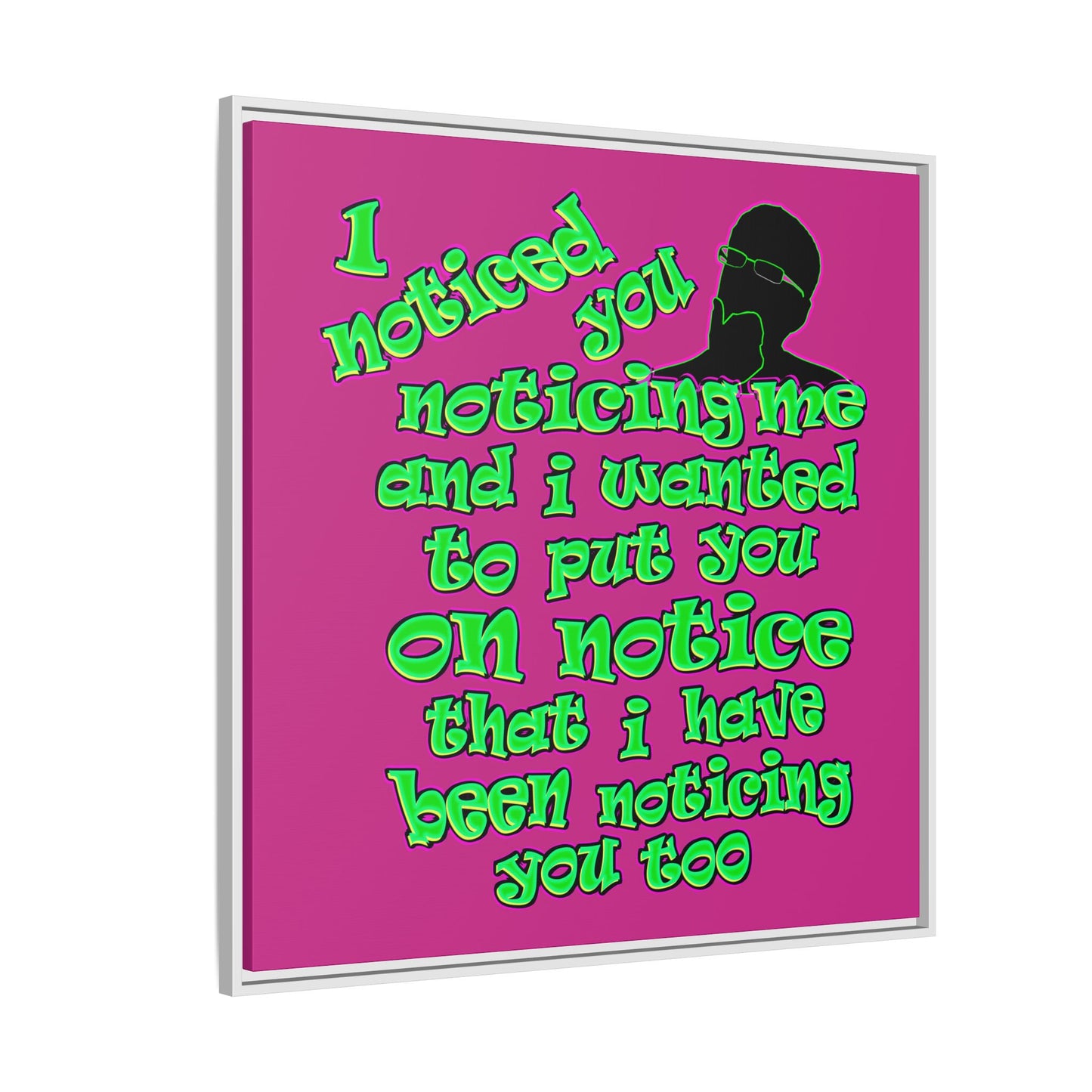 noticed you noticing - framed canvas art (pink)