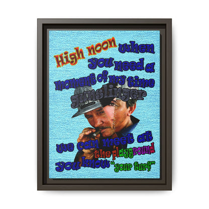 high noon - framed canvas art (faded blue)