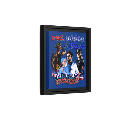 rw&b lives matter - framed canvas art (dark blue)