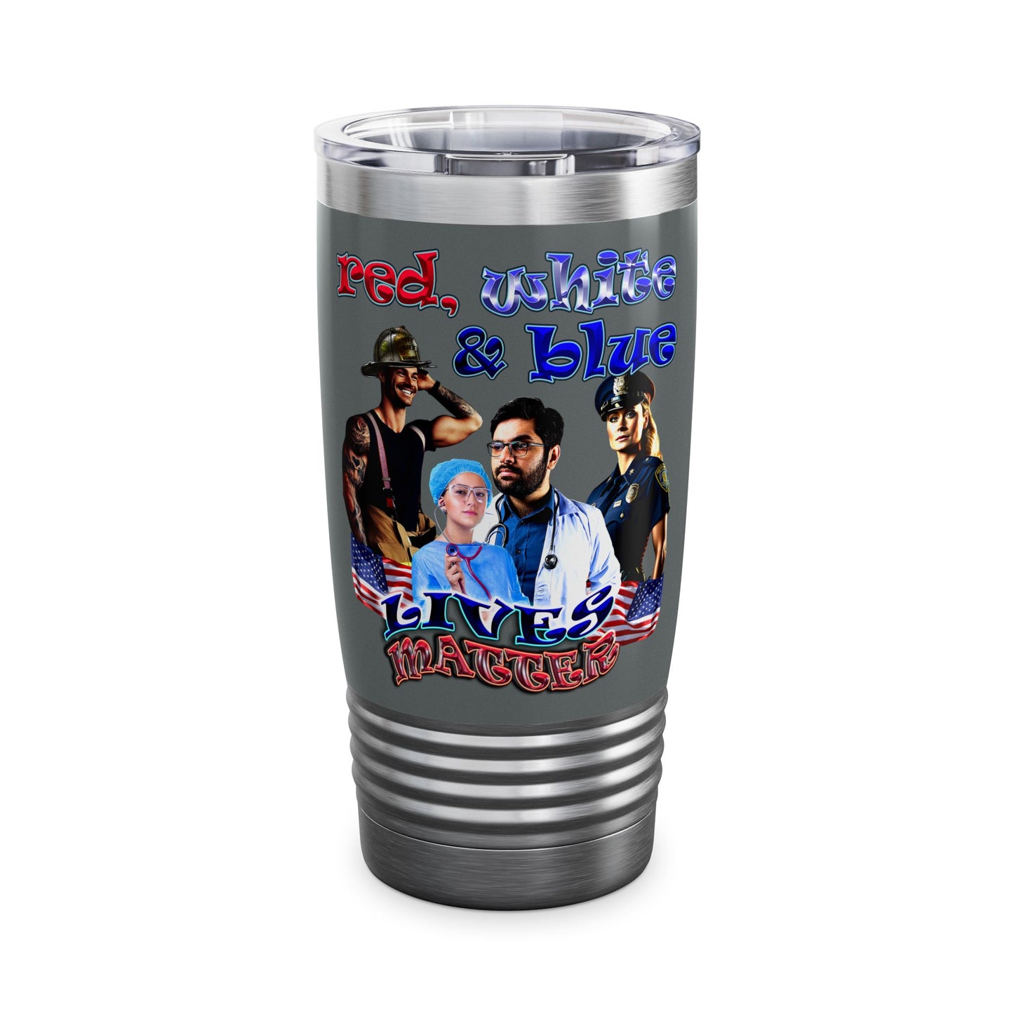 rw&b lives matter - Ringneck Tumbler, 20oz (dark grey)