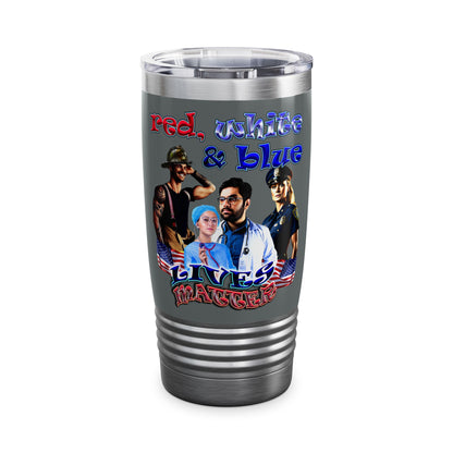 rw&b lives matter - Ringneck Tumbler, 20oz (dark grey)