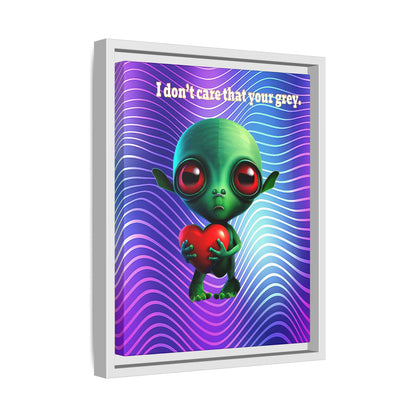 I don't care that your grey - framed canvas art (purple wave)