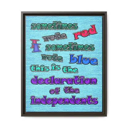 declaration of the independents - framed canvas art (faded blue)
