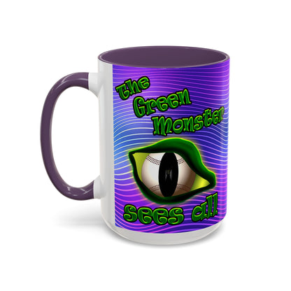 green monster - Accent Mug (purple wave)