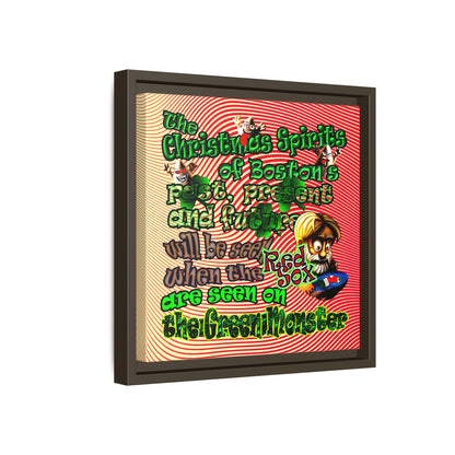 christmas spirits of boston - framed canvas art (yellow-orange wave)