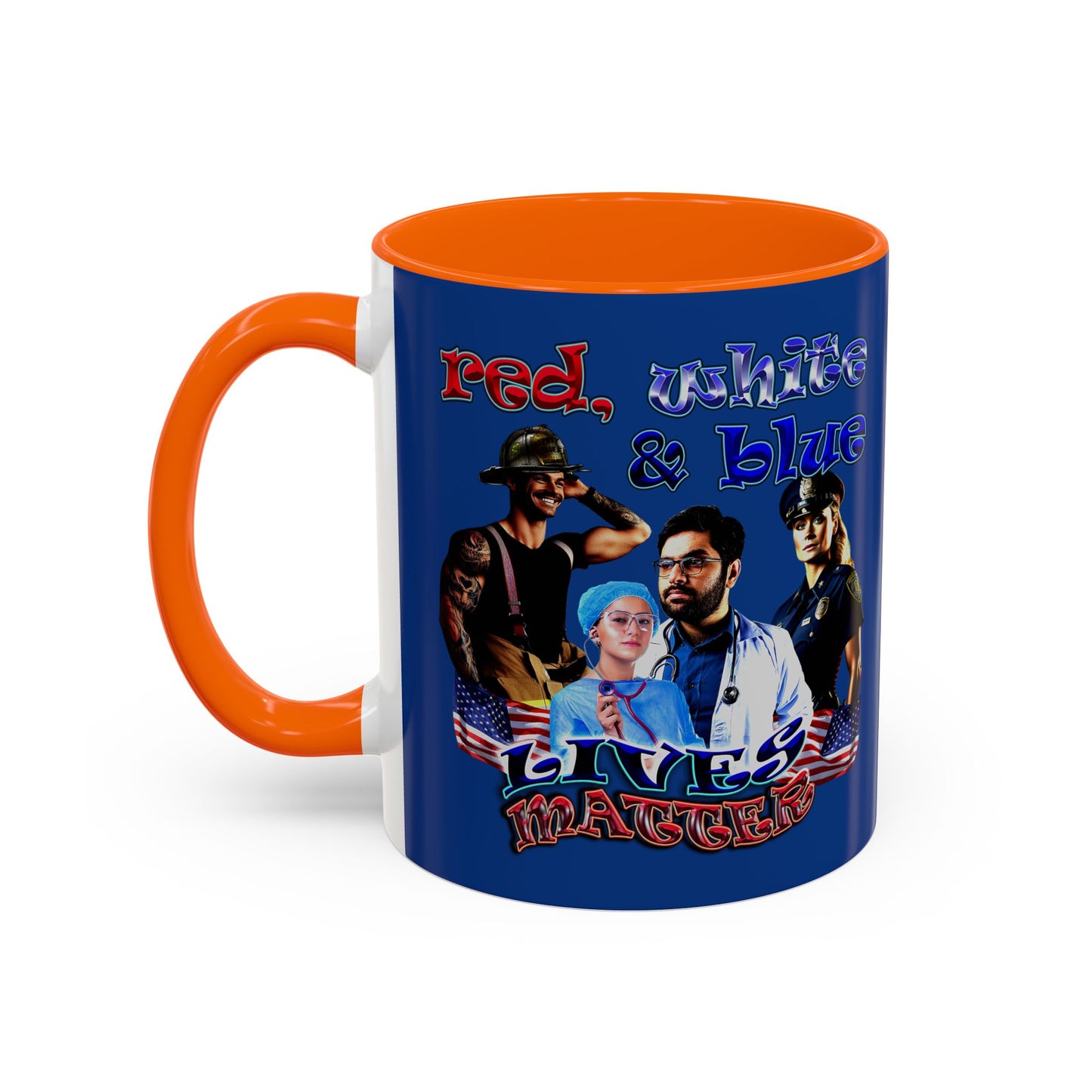 rw&b lives matter - Accent Mug (dark blue)
