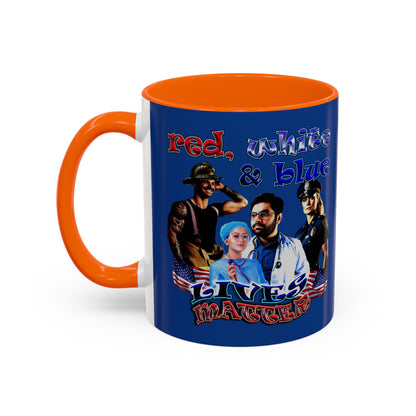 rw&b lives matter - Accent Mug (dark blue)
