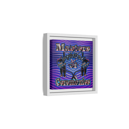 em cee squared - framed canvas art (purple wave)
