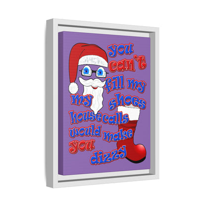 santa's shoes - framed canvas art (light purple)