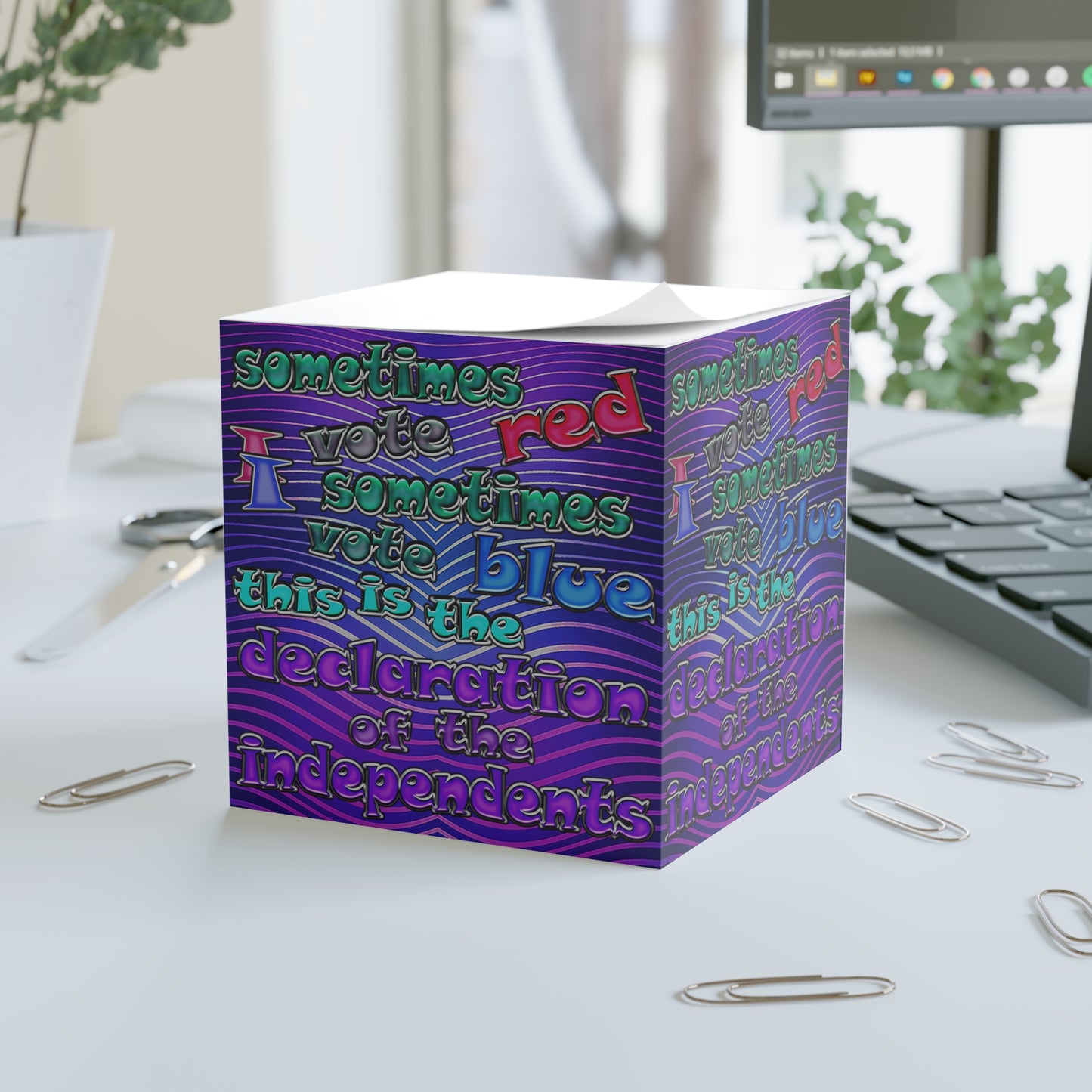 declaration of the independents - note cube (purple wave)