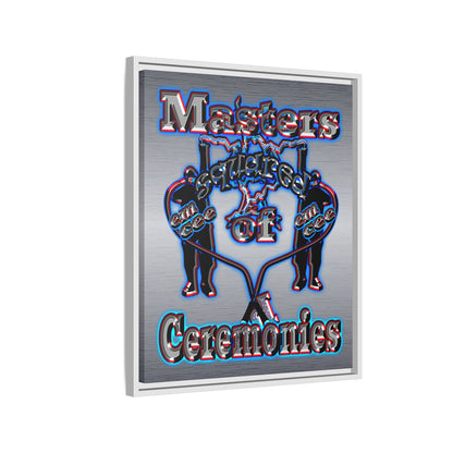 em cee squared - framed canvas art (brushed nickel)