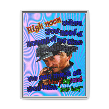 high noon - framed canvas art (light blue-purple wave)