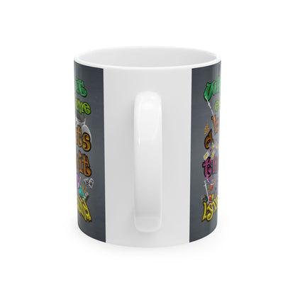 the bum's shit - White Mug (grey-light grey)