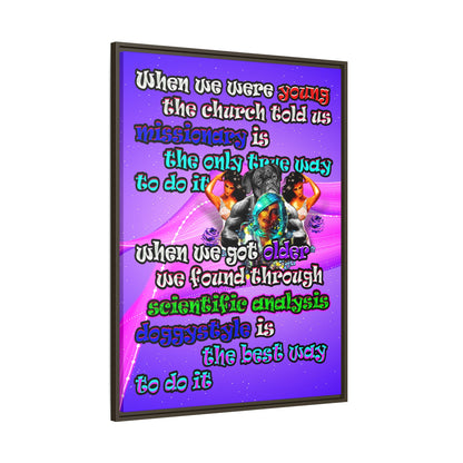 doggystyle - framed canvas art (purple-pink wave)
