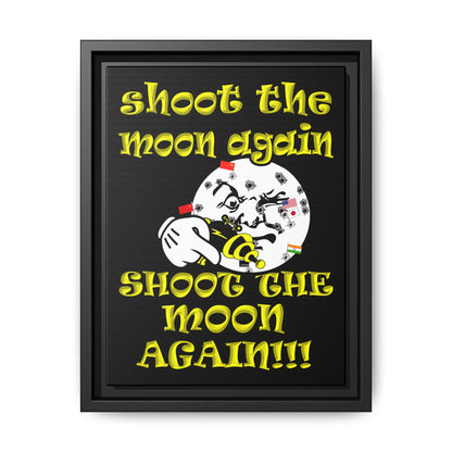 shoot the moon again - framed canvas art (black)