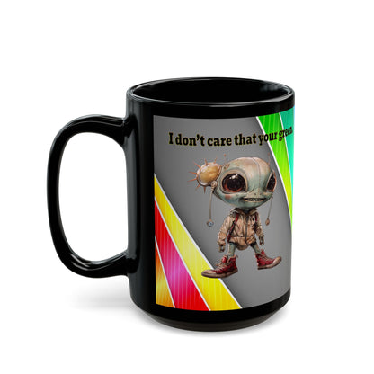 I don't care that your grey - Black Mug (rainbow split)