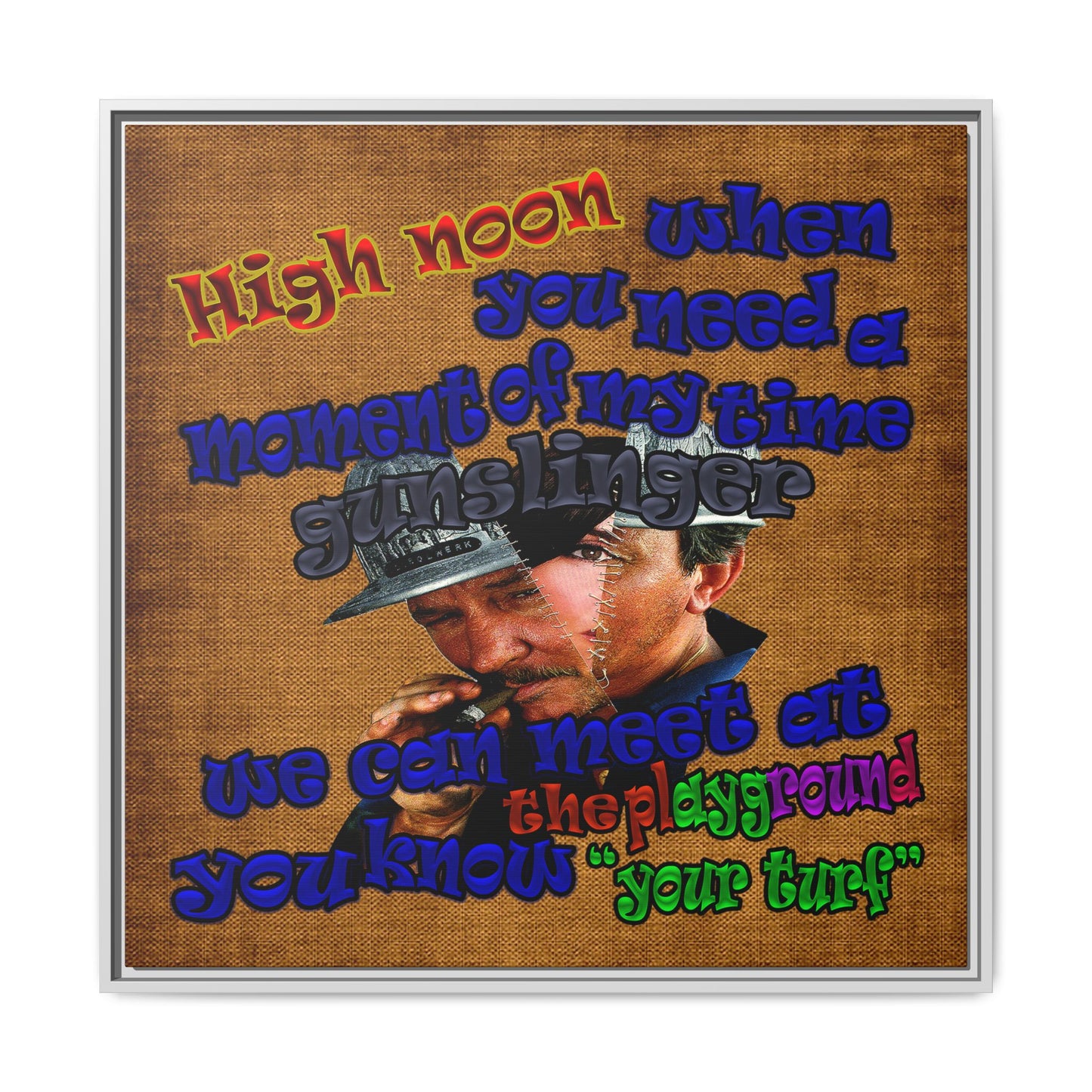 high noon - framed canvas art (brown papyrus)